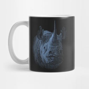 Black Rhino in Blue Mug